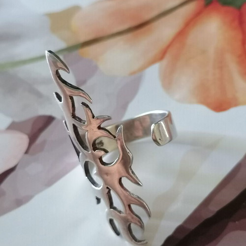 Silver 925 Gothic Tribal ring open adjustable new