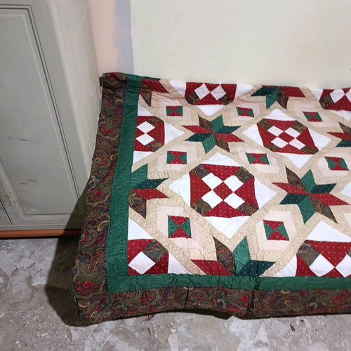 Patchwork quilt like new 220×210 cm with 2 pillowcases