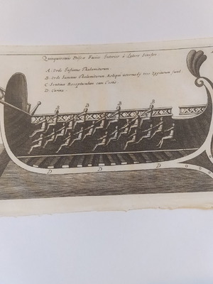 Αρχαίο πλοίο Τριήρης 1699 μεταχειρισμένο, χαλκογραφία από John Potter
