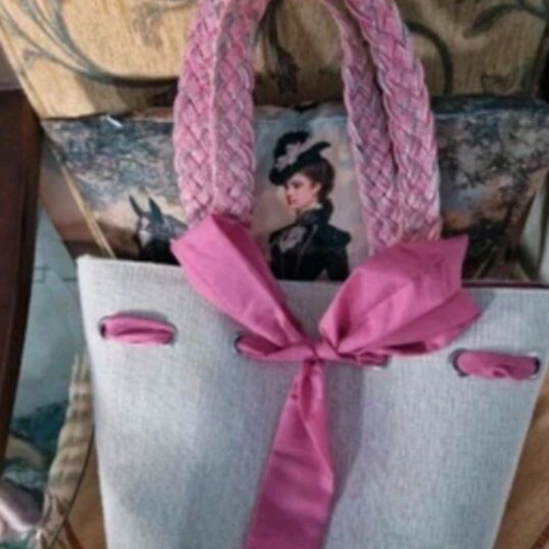 Veta shoulder bags new, gray and pink, set of 2