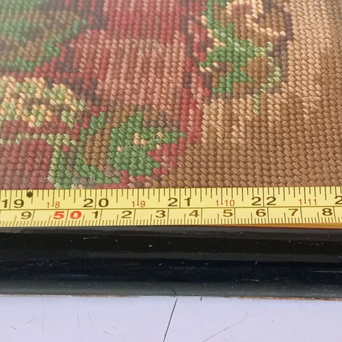 Handmade embroidery framed artwork used, vintage 1960-1970