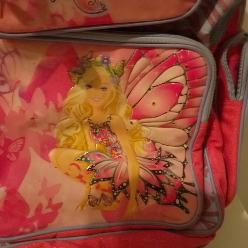 Mariposa school trolley bag used with side pockets and pencil case