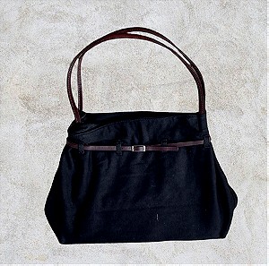 Vintage Y2K μαύρη υφασμάτινη τσάντα χειρός David Jones