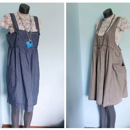 Denim dresses Monki and Estelle used, size L/XL, no defects