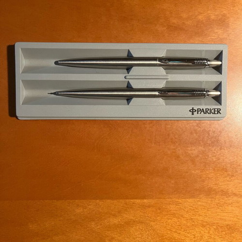 Parker Jotter pen and mechanical pencil set new, stainless steel