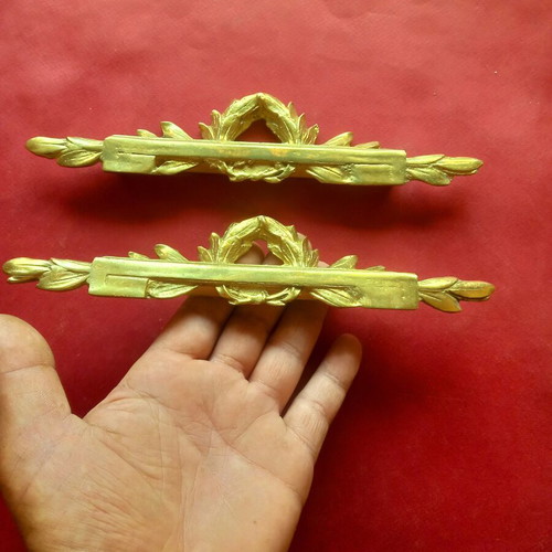 Brass furniture finials 23 cm, set of two