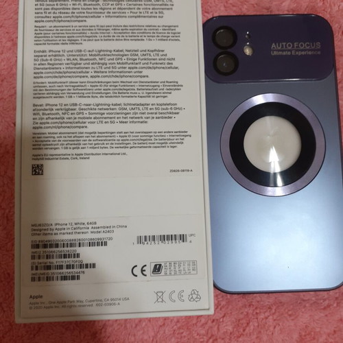 iPhone 12 64GB white used with speaker issue, battery 73%