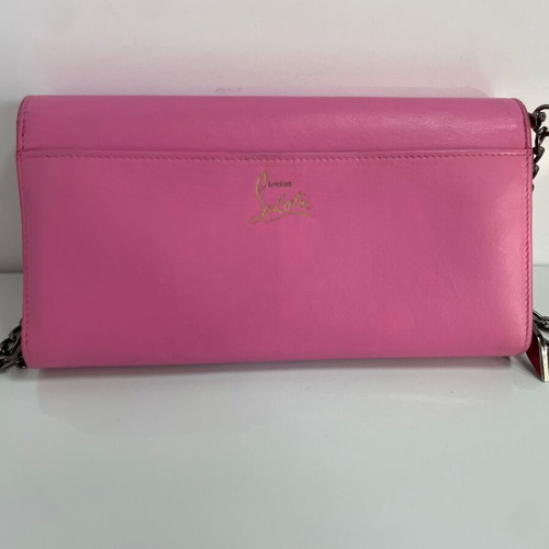 Christian Louboutin leather clutch used, pink