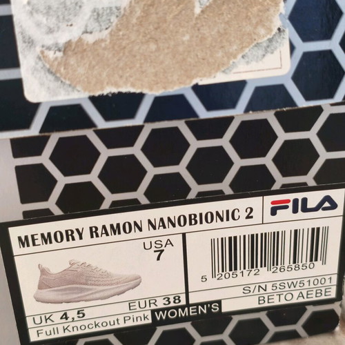 Fila women's training sneakers new, size 38, white pink