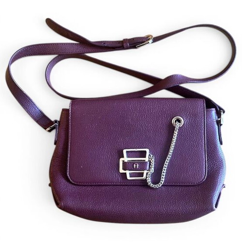 Aigner leather crossbody bag, burgundy
