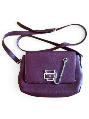 Aigner leather crossbody bag, burgundy
