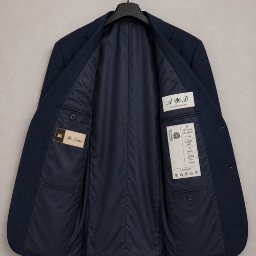 Vintage Mr. Ramos men's blazer L made in Italy 100% wool dark blue