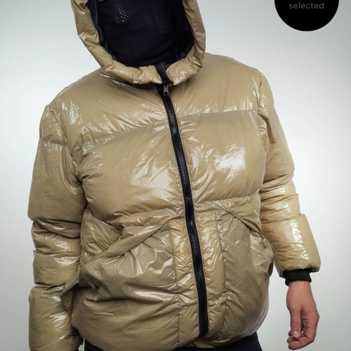 DEF Shiny Puffer Jacket like new, size L-XL, beige