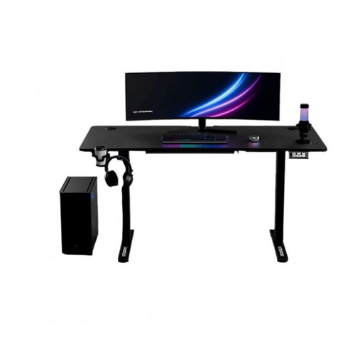 Ultradesk Level V2 Blank Gaming Desk 72-117 cm Black Like New