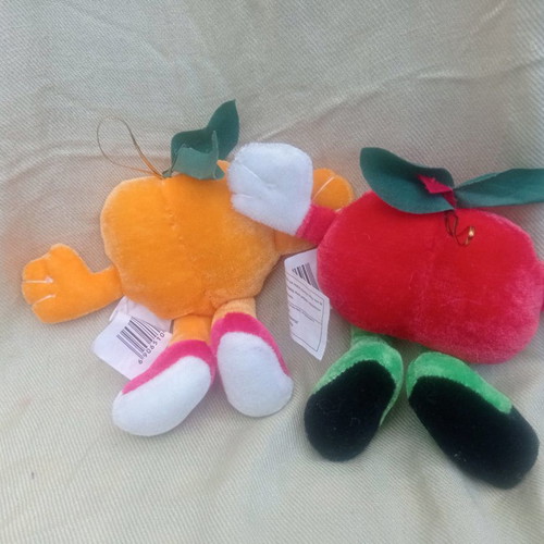 Plush fruits like new, set of 2, 10cm