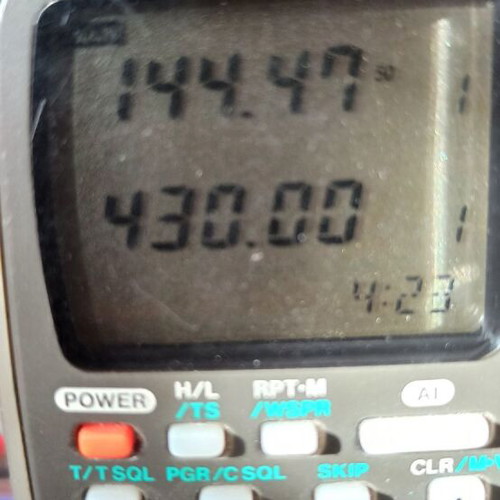 Icom IC-W21ET V/U portable transceiver used with battery case