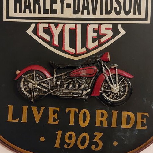 Wooden vintage Harley Davidson frame like new 51×45 cm