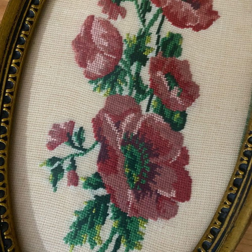 Frame with embroidery used vintage