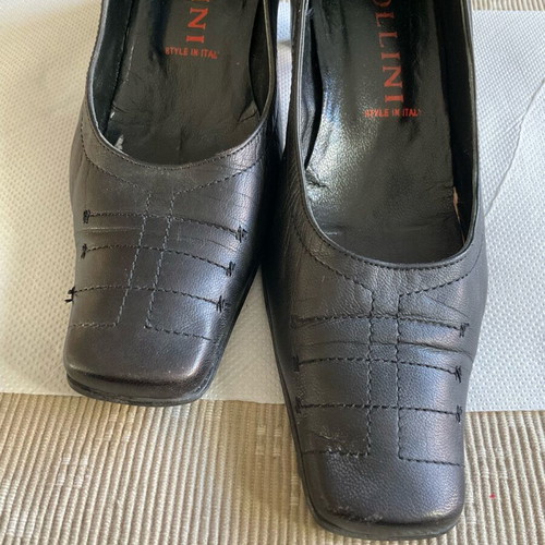 Rollini black pumps used, size 36, square heel 5.5 cm