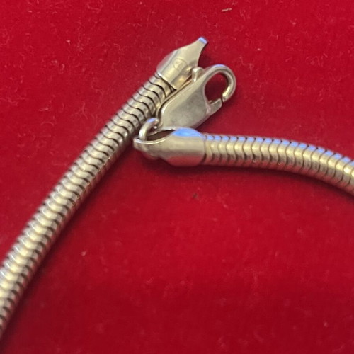 Silver 925 necklace with thick snake chain and large pendant used
