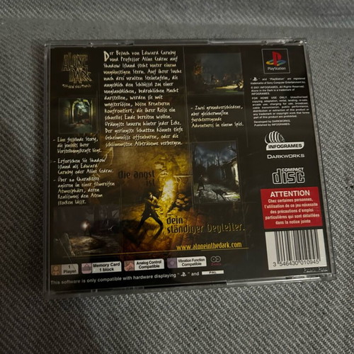 Alone Dark PS1 game like new, German version