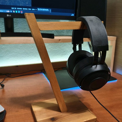 Wooden handmade headset stand like new