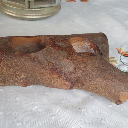 Wooden tealight holder for 2 candles like new, handmade natural wood
