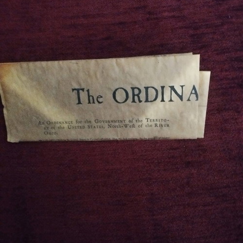Ordinance of 1787 used, Northwest Territory