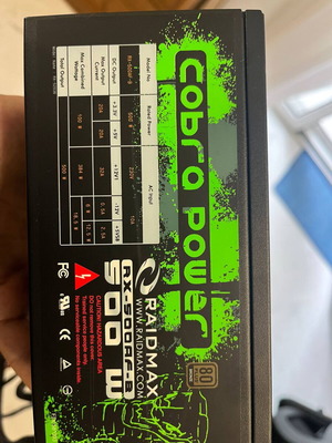 Τροφοδοτικό Raidmax 500W μεταχειρισμένο με 2 οχταπίνα PCI καλώδια