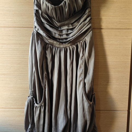 Strapless Jumpsuit Medium, like new, gray with elastic back and pockets