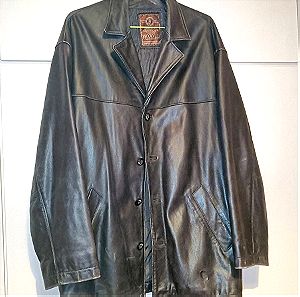 Leather men's coat