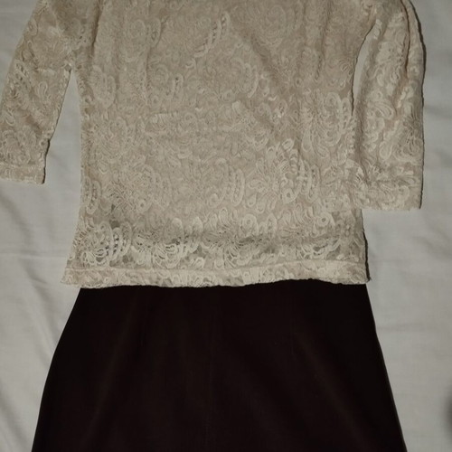 Rococo lace top with brown skirt set like new