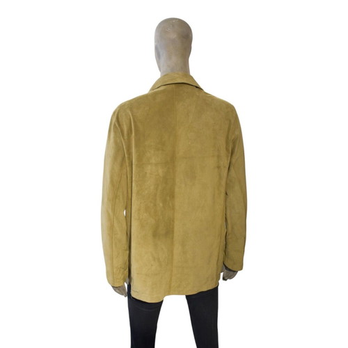 Gianfranco Ferré GFF vintage suede leather safari shacket jacket XL used, yellow