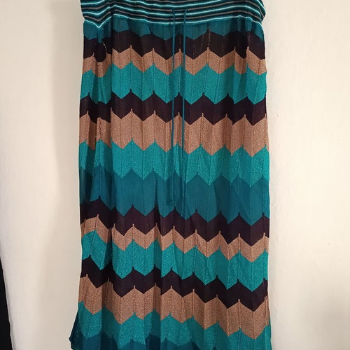 Lurex midi skirt used, turquoise and gold