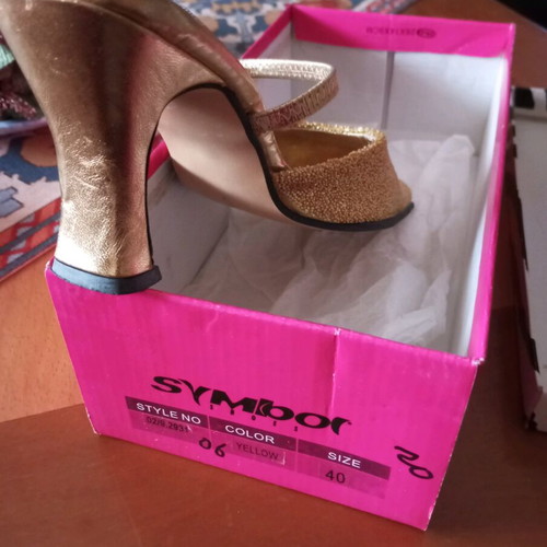Shoes like new with golden beads evening, size 38