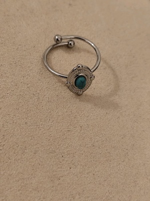 Ring with beautiful design made of stainless steel turquoise and silver new