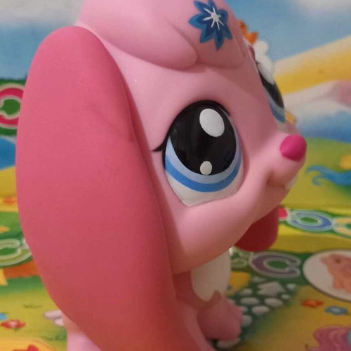 LPS Deco Rabbit Jumbo like new, authentic pink Hasbro figure