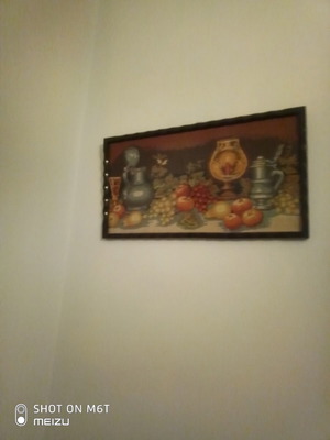 Πίνακας κεντητός μεταχειρισμένος με κλωστές DMC σε παλιά κορνίζα