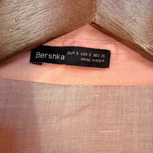Bershka 100% cotton pink shirt, size S
