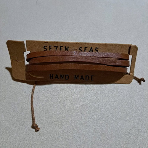Handmade leather bracelet unisex with adjustable cord brown new