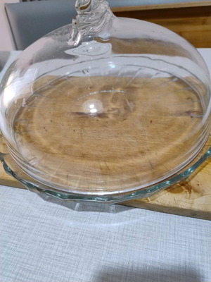 Τουρτιέρα γυάλινη διάφανη 30x21εκ. καινούργια, γυαλί crystal