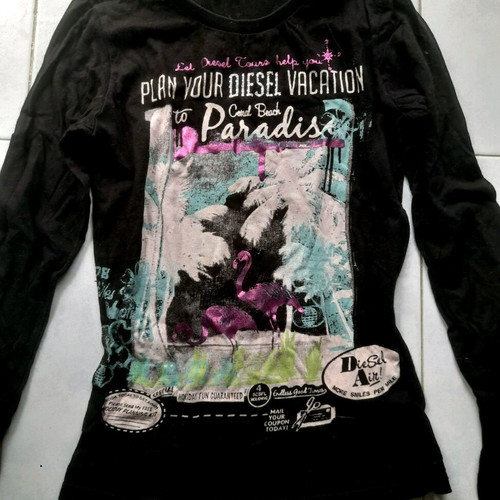 Diesel Y2K original women's long-sleeved top like new, black multicolor