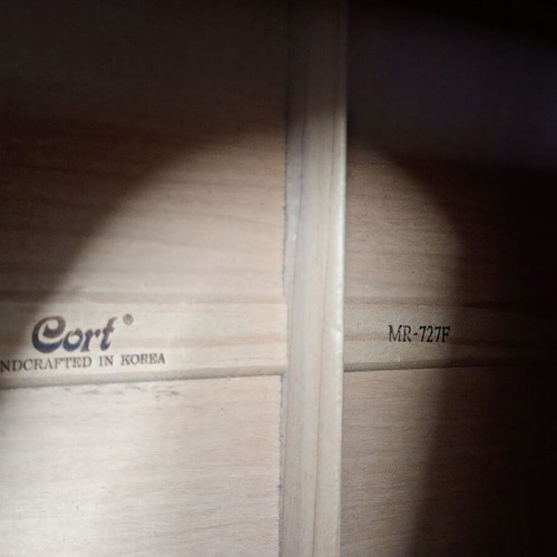Cort MR727F electro-acoustic guitar used with hard case