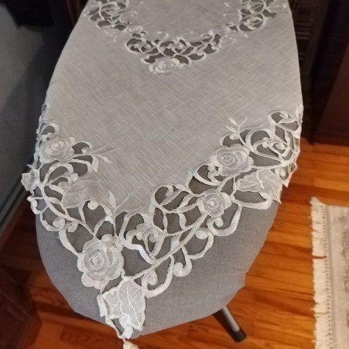 Silk tablecloth new with machine embroidery designs