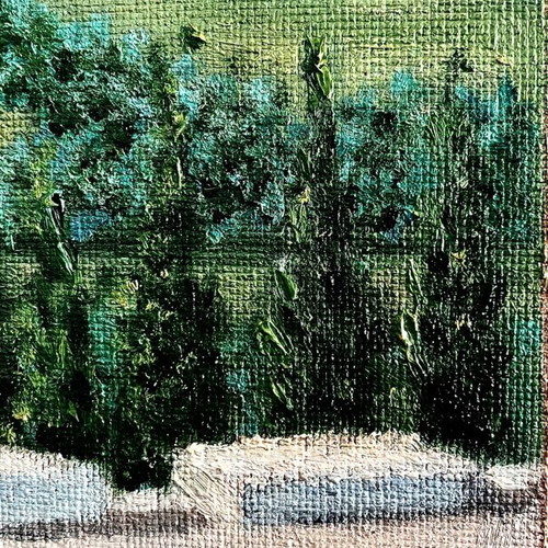 Authentic oil painting Palace of Knossos Crete used