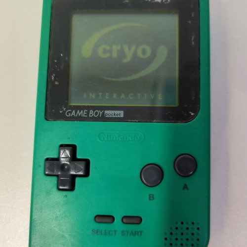 Game Boy Pocket Green console used with Test Drive 6 game