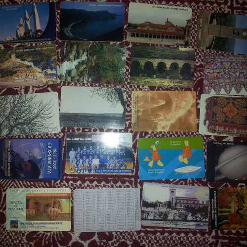 Phone cards used, pack of 20 pieces