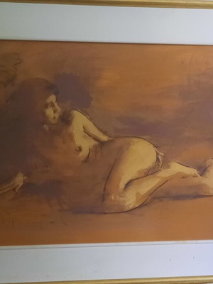 Woman on Bed Painting by Vladimir Dimopoulos made to order