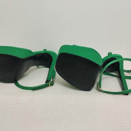 Asos satin platform sandals size 37 like new, green