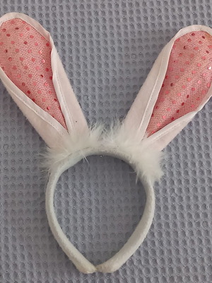 Bunny headband with pink sequins used